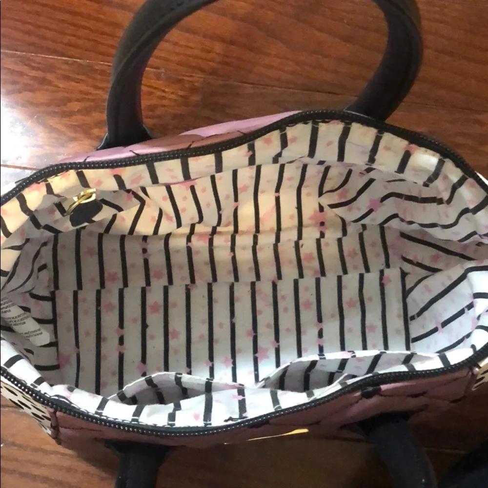 Quilted Lavender Satchel Handbag with Dalmatian Print Sides